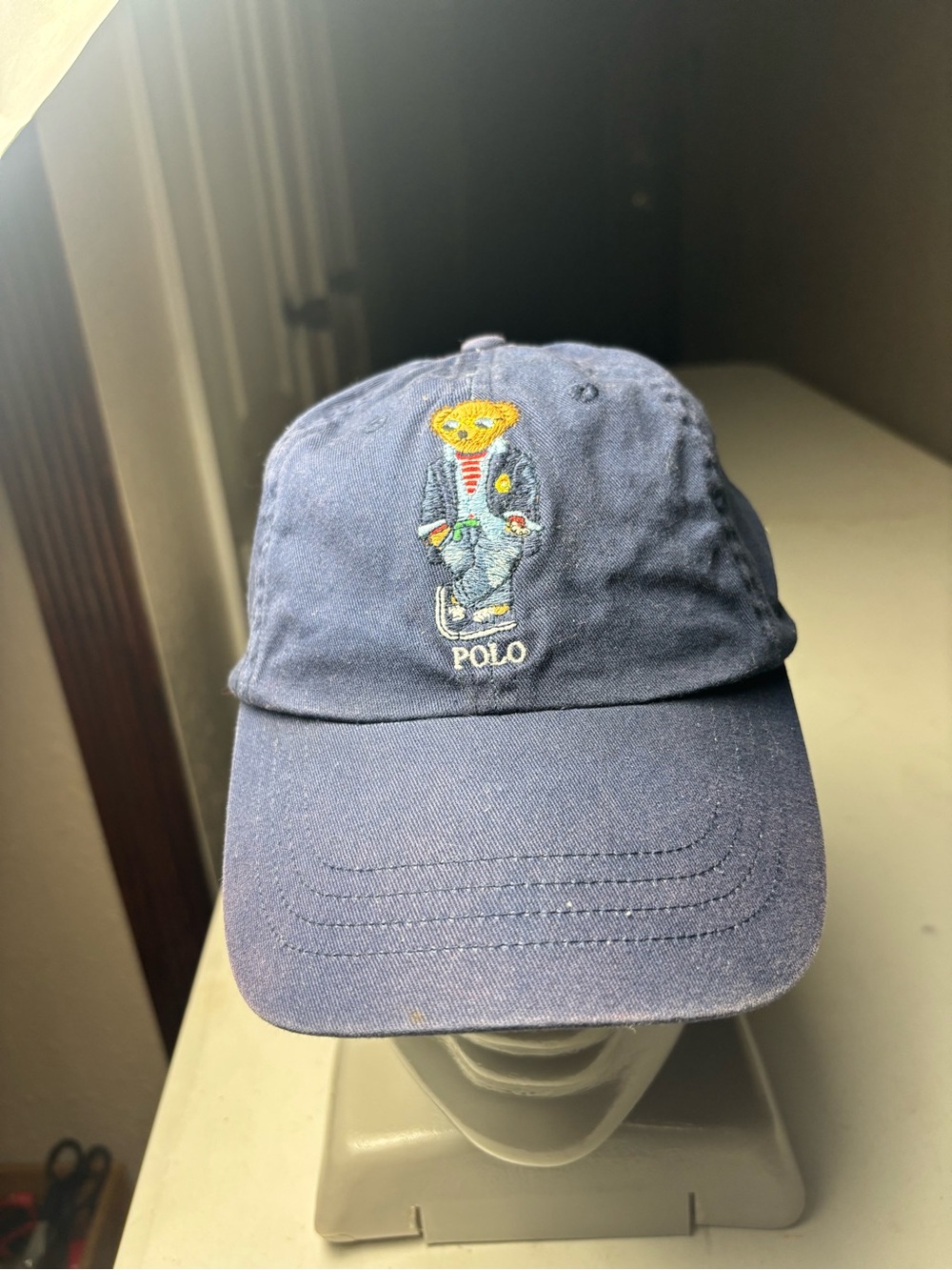 Polo Ralph Lauren Navy Blue Polo Bear Cotton
Twill Hat Leather Strap Adjustable